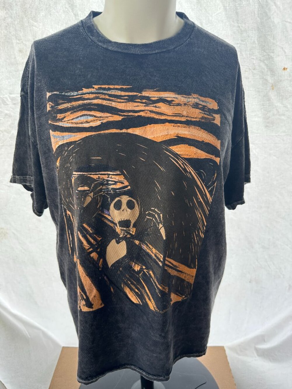 Tim Burton's The Nightmare Before Christmas Men's Tye Dye Black Shirt XL